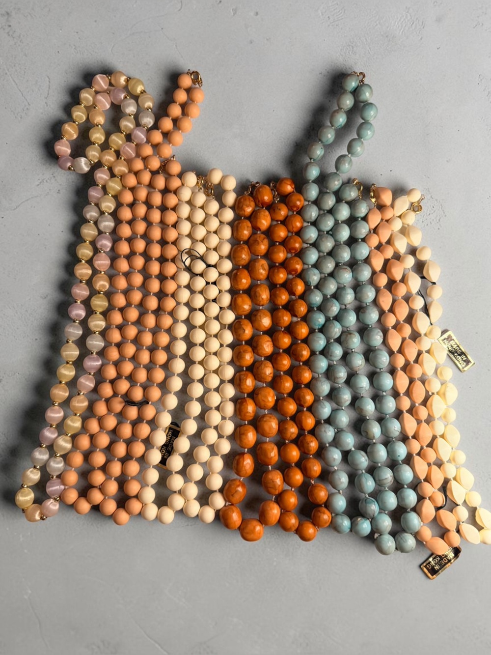 Beaded Multi-Color Strand Necklace - Beachy Pastels
